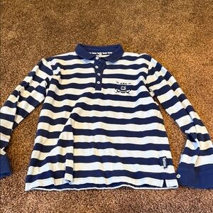Striped Blue and White Tattini Polo Shirt